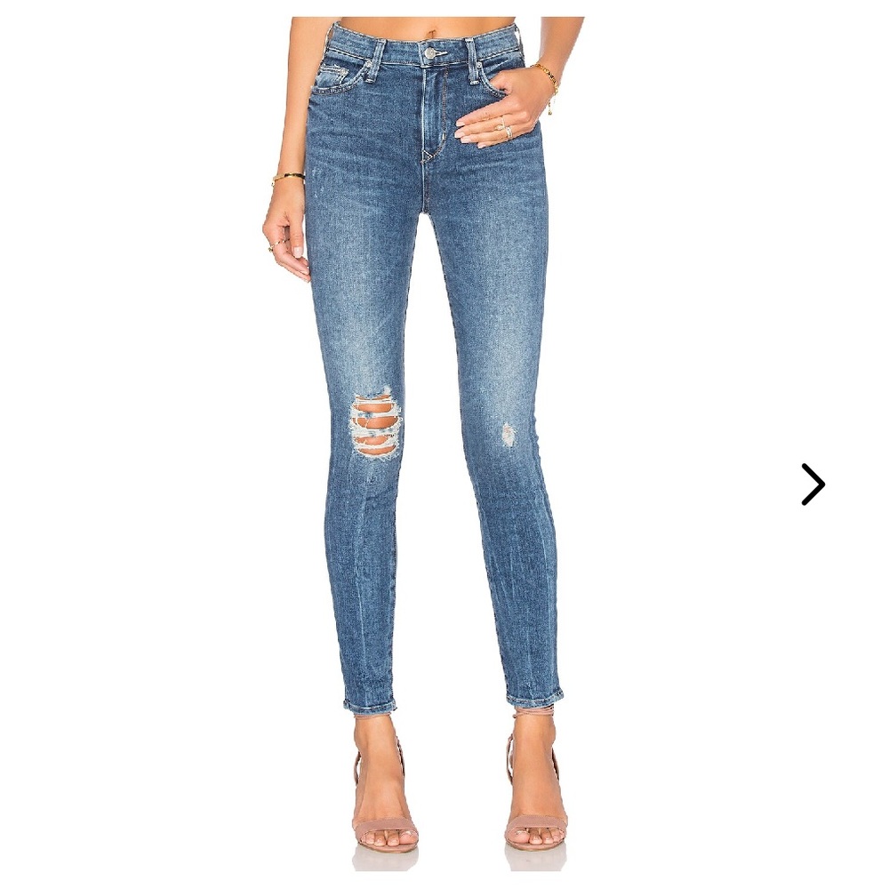 Lovers‎ + Friends MASON HIGH-RISE SKINNY JEAN Blue Distressed Jeans Sz 26